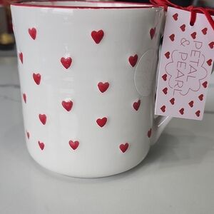 Petal & Pearl White Mug with Red Hearts, NWT❤️🎉